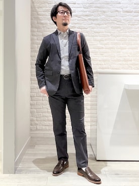 「ABAHOUSE GRAY（アバハウスグレイ）のアイテム（テーラードジャケット）」を使った、片山さん（メンズ・165cm・40代）の春コーディネート