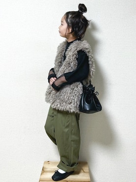 「アイテム（カーゴパンツ）」を使った、☺︎May☺︎さん（キッズ・110cm）の秋コーディネート