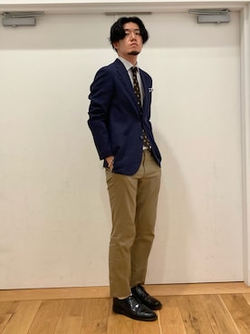 「アイテム（ポケットチーフ）」を使った、やまChanさん（メンズ・182cm）の夏コーディネート