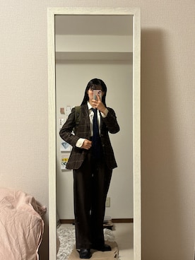 「アイテム（フォーマルスーツ/小物）」を使った、はんみさん（レディース・157cm）の秋コーディネート