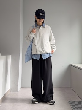 「CIAOPANIC TYPY（チャオパニックティピー）のアイテム（スウェット）」を使った、yumiさん（レディース・165cm）の春コーディネート