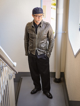 「GU（ジーユー）のアイテム（チノパンツ）」を使った、KOHEI さん（メンズ・180cm）の春コーディネート