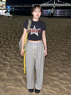 「アイテム（トップス）」を使った、mayaさん（レディース・155cm）の春コーディネート