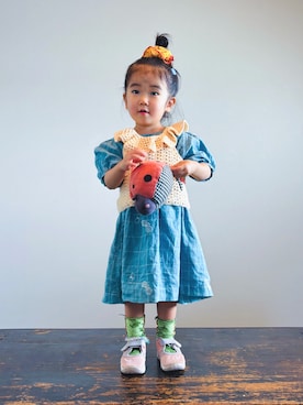 「アイテム（シュシュ）」を使った、KOOOさん（キッズ・90cm）の夏コーディネート