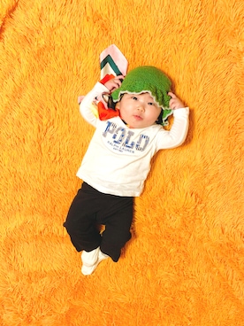 「アイテム（財布/小物）」を使った、KOOOさん（キッズ・70cm）の春コーディネート