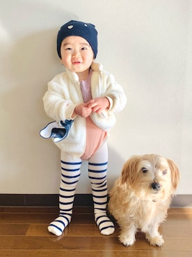 「アイテム（その他雑貨）」を使った、KOOOさん（キッズ・80cm）の冬コーディネート