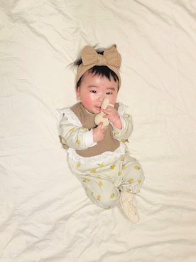「アイテム（おもちゃ）」を使った、KOOOさん（キッズ・70cm）の春コーディネート
