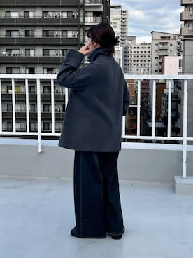「URBAN RESEARCH（アーバンリサーチ）のアイテム（ピーコート）」を使った、miyuさん（レディース・156cm）の冬コーディネート