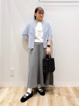 「URBAN RESEARCH DOORS（アーバンリサーチドアーズ）のスネークチェーンノットネックレス（ネックレス、シルバー系）」を使った、ながせさん（レディース・156cm）の春コーディネート