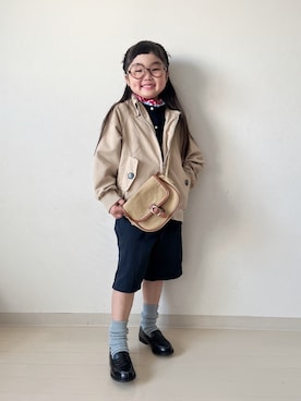 「petit main（プティマイン）のアイテム（シャツ/ブラウス）」を使った、* 𝚝𝚘𝚛𝚒𝚌𝚘𝚝*さん（キッズ・110cm）の春コーディネート