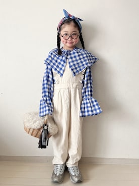 「アイテム（バンダナ/スカーフ）」を使った、* 𝚝𝚘𝚛𝚒𝚌𝚘𝚝*さん（キッズ・120cm）の春コーディネート