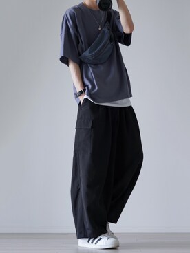 「JUNRED（ジュンレッド）のアイテム（ボディバッグ/ウエストポーチ）」を使った、taiさん（メンズ・179cm）の春コーディネート