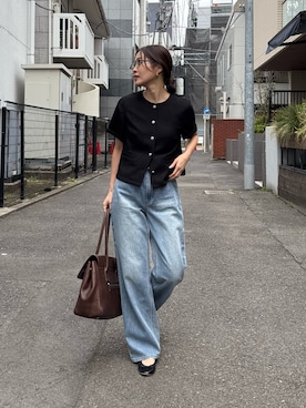「アイテム（ノーカラージャケット）」を使った、miuraさん（レディース・160cm）の春コーディネート