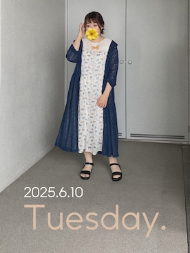 「Handmade（ハンドメイド）のアイテム（ネックレス）」を使った、ゆめかさん（レディース・153cm）の夏コーディネート