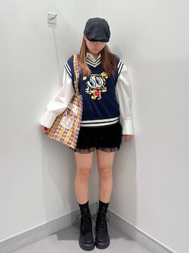 「FOREVER 21（フォーエバー トゥエンティーワン）のアイテム（ハンチング/ベレー帽）」を使った、amiriiiさん（レディース・161cm）の春コーディネート