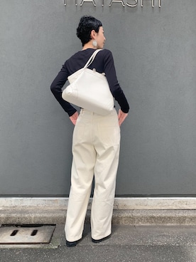 「アイテム（ボストンバッグ）」を使った、Kさん（レディース・170cm）の春コーディネート