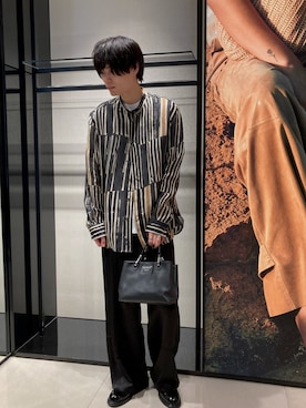 「アイテム（ハンドバッグ）」を使った、OKABEさん（メンズ・190cm）の春コーディネート