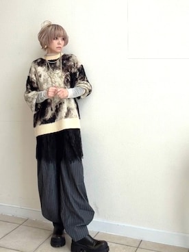 「アイテム（スカート）」を使った、amichanさん（レディース・161cm・50代）の冬コーディネート