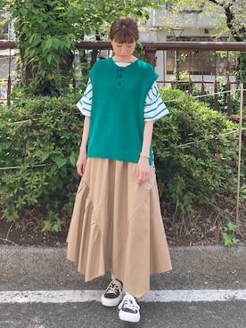 「FRAPBOIS（フラボア）のアイテム（スニーカー）」を使った、hirotaさん（レディース・162cm）の夏コーディネート