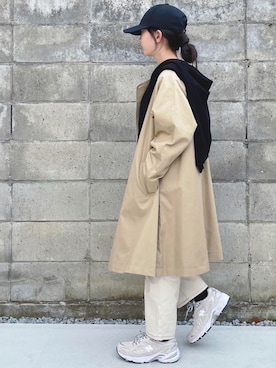 「アイテム（ノーカラーコート）」を使った、kannn さん（キッズ・143cm）の春コーディネート
