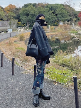 「アイテム（ムートンコート）」を使った、1ts my lifeさん（メンズ・129cm）の冬コーディネート