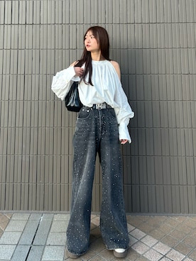 「clear（クリア）のアイテム」を使った、さわち / 小泉 沙和さん（レディース・156cm）の秋コーディネート
