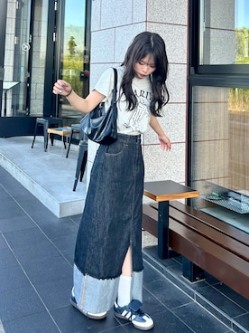 「un/neu（アンノイ）のアイテム」を使った、さわち / 小泉 沙和さん（レディース・156cm）の夏コーディネート
