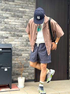 「NEW ERA（ニューエラ）のアイテム（キャップ）」を使った、taka232323232323さん（メンズ・172cm）の夏コーディネート