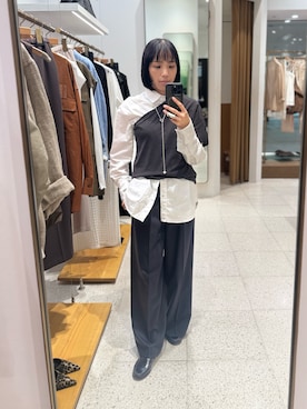 「Drawing Numbers（ドローイング ナンバーズ）のアイテム（パンツ）」を使った、ODAKAさん（レディース・153cm）の春コーディネート