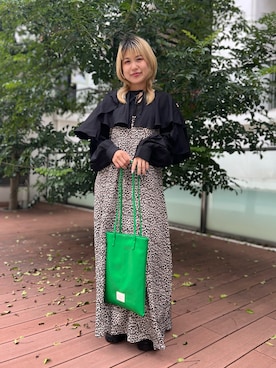 「SPINNS（スピンズ）のアイテム（ワンピース）」を使った、ぽむまるさん（レディース・150cm）の秋コーディネート