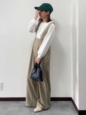 「GU（ジーユー）のアイテム（キャップ）」を使った、紗衣さん（レディース・158cm）の春コーディネート