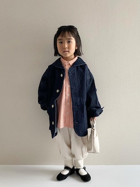 「アイテム（カバーオール）」を使った、y___aさん（キッズ・100cm）の春コーディネート
