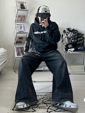 「Maison Margiela（メゾンマルジェラ）のGOURMETTE REFERENCE RING（リング）」を使った、Seigoさん（メンズ・165cm）の冬コーディネート