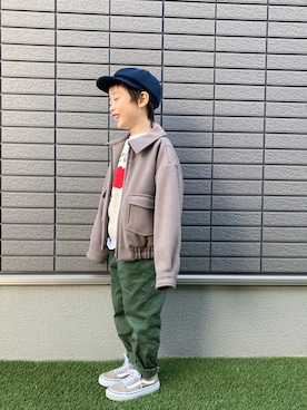 「無印良品（ムジルシリョウヒン）のアイテム（帽子）」を使った、tiinさん（キッズ・110cm）の冬コーディネート