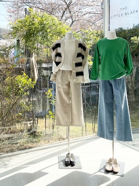 「littleblack（リトルブラック）のアイテム（ベスト、ホワイト系）」を使った、LITTLEBLACKさん（レディース・162cm）の春コーディネート