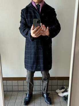 「アイテム（ストール/ショール）」を使った、michi-michiさん（メンズ・165cm・60代）の冬コーディネート