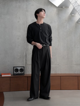 「アイテム（パンツ）」を使った、てるさん（メンズ・181cm）の冬コーディネート