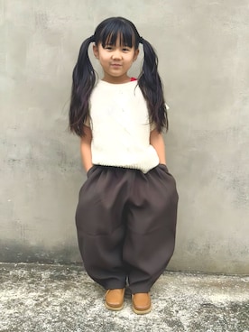 「アイテム（モカシン/デッキシューズ）」を使った、KANOさん（キッズ・100cm）の夏コーディネート