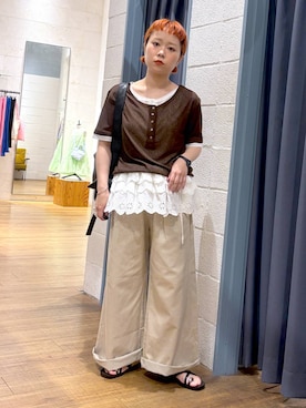 「LOWRYS FARM（ローリーズファーム）のアイテム（ベルト）」を使った、omizo555さん（レディース・153cm）の春コーディネート