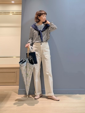 「アイテム（長傘）」を使った、michiさん（レディース・160cm）の春コーディネート