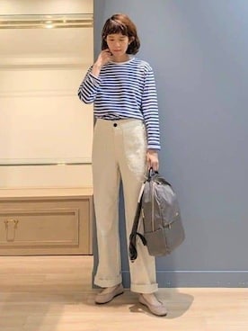 「LAURA ASHLEY（ローラアシュレイ）のアイテム（Tシャツ/カットソー）」を使った、michiさん（レディース・160cm）の春コーディネート