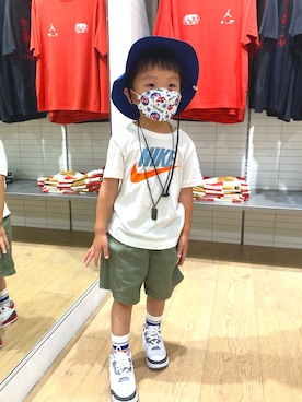 「NIKE（ナイキ）のアイテム（トップス）」を使った、阿Cさん（キッズ・110cm）の秋コーディネート