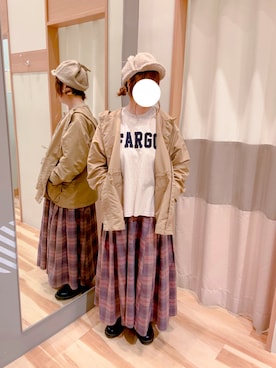 「Samansa Mos2（サマンサ モスモス）のアイテム（キャップ）」を使った、Nさん𖤐⸒⸒さん（レディース・158cm）の秋コーディネート