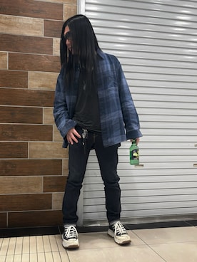 「ネルシャツ」｜FUMY さん（メンズ・165cm）の春コーディネート
