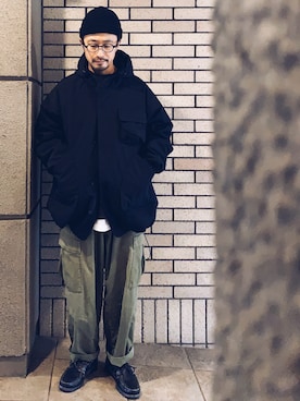 「MONO-MART（モノマート）のアイテム」を使った、hiromeganeさん（メンズ・165cm）の冬コーディネート