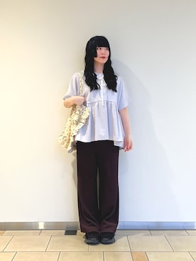 「アイテム（ストール/ショール）」を使った、𖤐KIRA𖤐 さん（レディース・158cm）の春コーディネート