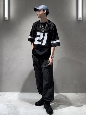 「JUNRED（ジュンレッド）のアイテム（リング）」を使った、nakajiryoさん（メンズ・178cm）の春コーディネート