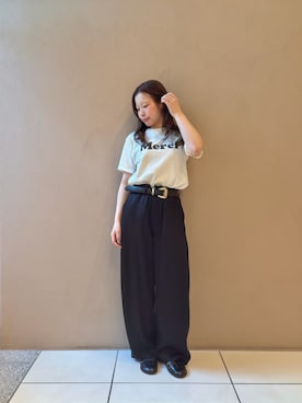 「Drawing Numbers（ドローイング ナンバーズ）のアイテム（パンツ）」を使った、yumekaさん（レディース・158cm）の春コーディネート