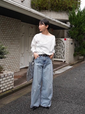 「アイテム（スウェット）」を使った、オクユウカさん（レディース・159cm・20代）の冬コーディネート