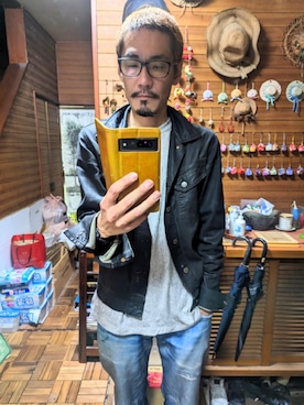 「アイテム（デニムジャケット）」を使った、 Beatnik BeaTの中の人さん（メンズ・175cm）の夏コーディネート